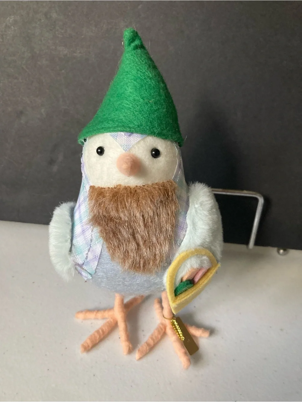 Target Gnome Bird Bud with Felt Green Hat and Brown Beard Spring Easter 2023
